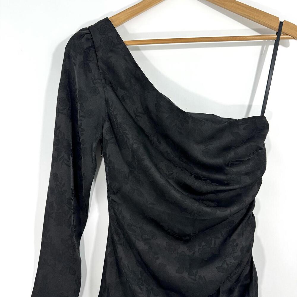 Revolve Privacy Please Womens Size XS Black Floral Kerry One Shoulder Mini Dress - Picture 3 of 9